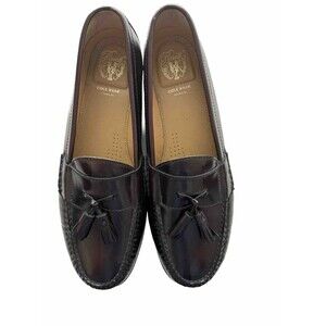 Cole Haan 12 M Pinch Tassel Loafers cordovan burgundy Men's hand-sewn shoes